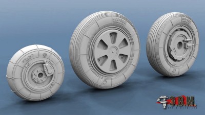ЭВМ RS48024 МиГ-21 колеса шасси (ранние) 1/48