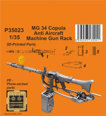 CMK P35023 MG 34 Cupola AA Machine Gun Rack (3D-print) 1/35