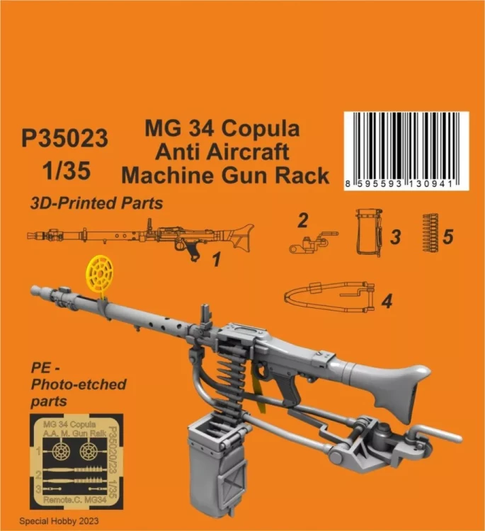 CMK P35023 MG 34 Cupola AA Machine Gun Rack (3D-print) 1/35