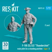 Reskit F72051 F-105 (D,F,G) male pilot stand.posit. type 1 1/72