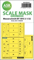 Art Scale 200-M32021 Messerschmitt Bf-109E-3 wheels and canopy frame paint masks (inside & outside) 1/32