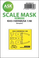 Art Scale 200-M48127 Nakajima Ki-43-I wheels and canopy frame paint mask (outside only) 1/48