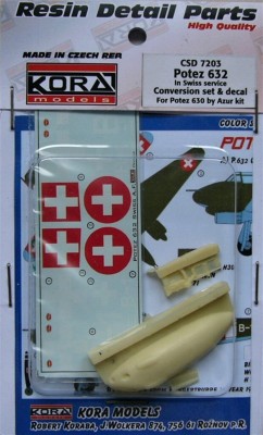 Kora Model CSD7203 Potez 632 Conver.set&amp;decal (Swiss service) 1/72