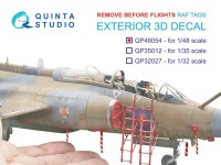 Quinta studio QP48054 Предупреждающие вымпелы "Remove Before Flight" для RAF, 29 шт 1/48