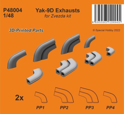 CMK P48004 Yak-9D exhausts (ZVE) 1/48