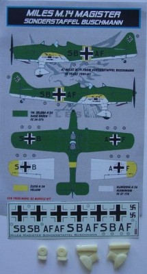 Kora Model DEC72154 Miles M.14 Magister (Sonder.Buschmann) декали декали 1/72