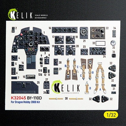 Reskit K32045 Bf-110D - interior 3D (DRAG/H.2000) 1/32