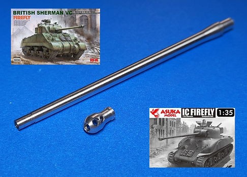 Model Gun MG-3638 Британская пушка Ordnance QF 17-pounder для Sherman Firefly "Шерман Светлячок", с дульником 1/35