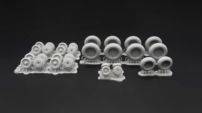 Metallic Details MDR72129 Ilyushin IL-18, Il-20, Il-22, Il-38 wheels only 1/72