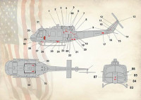 Print Scale 32-031 UH-1 Air Ambulance in Vietnam War & stencils 1/32