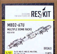 Reskit RS32-0158 MBD2-67U Multiple Bomb Racks (2 pcs.) 1/32