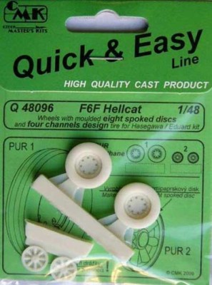 CMK Q48096 F6F Hellcat wheels 8spok.disc,4 channel design 1/48