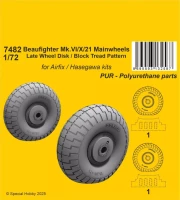 CMK SP7482 Beaufighter Mk.VI/X/21 Mainwheels Late Block 1/72
