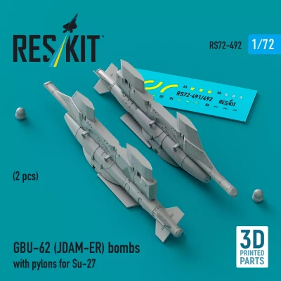 Reskit 72492 GBU-62 (JDAM-ER) bombs w/ pylons for Su-27 1/72