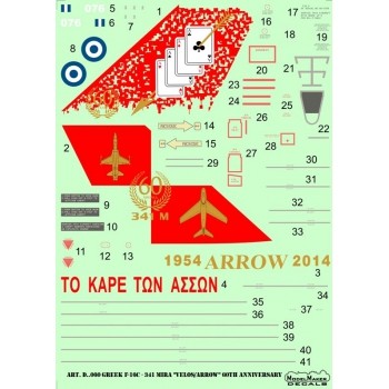 Model Maker Decals D72060 Greek Lockheed-Martin F-16C 341 Mira "Velos/Arrow" 60th anniversary 1/72