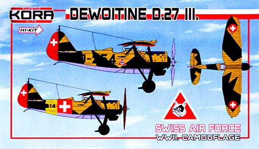 Kora Model KPK72081 Dewoitine D.27 III. Swiss AF WWII. Camouflage 1/72