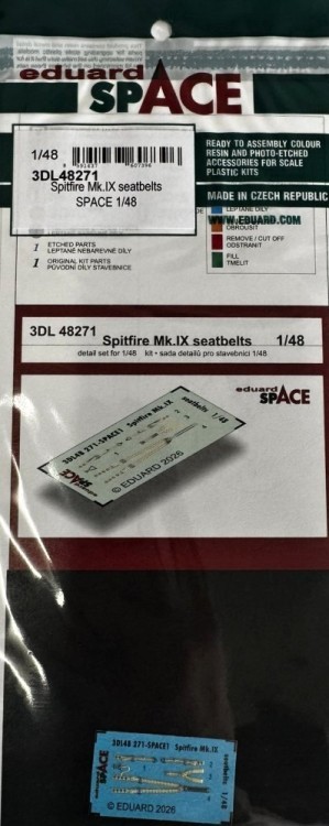 Eduard 3DL48271 Spitfire Mk.IX seatbelts SPACE 1/48