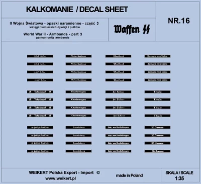 Weikert Decals 216 German Units Armbands WWII - part 3 1/35