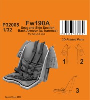 CMK P32005 Fw 190A Seat w/ harness (3D-Print) 1/32