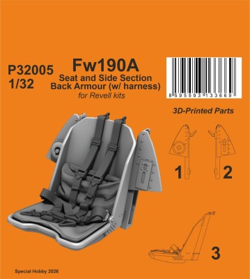 CMK P32005 Fw 190A Seat w/ harness (3D-Print) 1/32