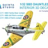 Quinta studio QD32275 3D Декаль задней кабины семейства SBD Dauntless (Trumpeter) 1/32
