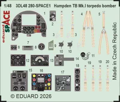 Eduard 3DL48280 Hampden TB Mk.I torpedo bomber SPACE (ICM) 1/48