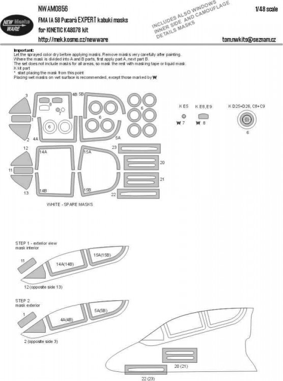 New Ware NWA-M0856 Маска FMA IA 58 Pucar? EXPERT (KINETIC K48078) 1/48