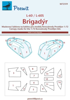 Peewit M72319 Canopy mask L-60 Brigadyr (KP) 1/72