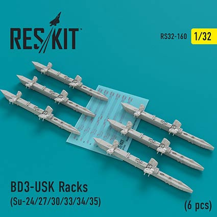 Reskit RS32-0160 BD3-USK Racks (Su-24/27/30/33/34/35) (6 pcs.) 1/32