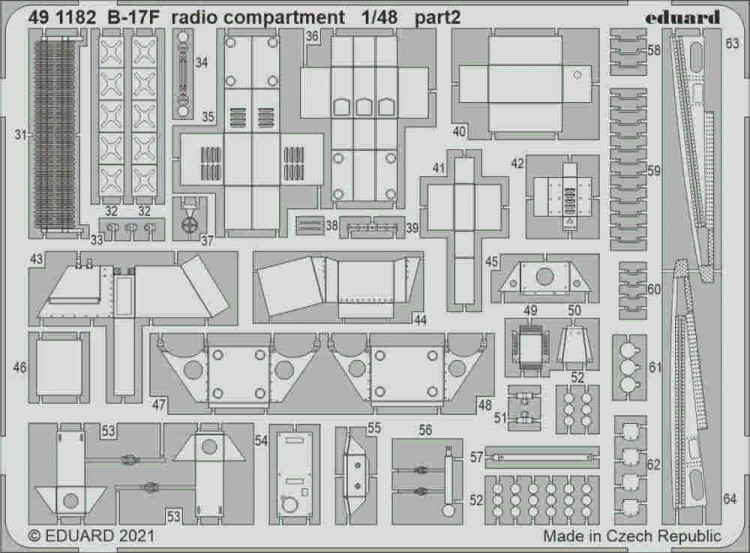 Eduard 491182 B-17F radio compartment (HKM) SET 1/48