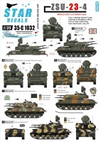 Star Decals 35-C1032 ZSU-23-4. Middle East and Arabic wars. Libya, Lebanon Special Forces, Lebanon Al-Murabetoun Militia, Syria Government, Syria Front of Islam, Iraq, Israel. [Russian] 1/35