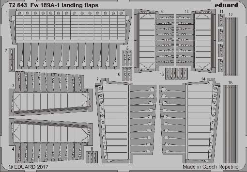 Eduard 72643 Fw 189A-1 landing flaps 1/72 ICM
