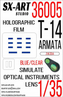 Sx Art 36005 Т-14 Армата (Звезда) синий / прозрачный Имитация смотровых приборов 1/35