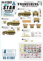 Star Decals 35-C1397 Frundsberg # 2.10. SS-Panzer Division.Sd.Kfz.250 'NEU' versions.Sd.Kfz.250/1, Sd.Kfz.250/3, Sd.Kfz.250/7 1/35