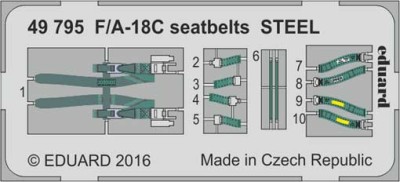 Eduard 49795 F/A-18C seatbelts STEEL 1:48