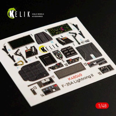 Reskit K48049 F-35A 'Lightning II' interior 3D (MENG) 1/48