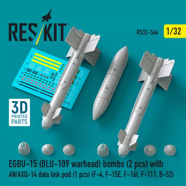 Reskit 32564 EGBU-15 (BLU-109 warhead) w/ AN/AXQ-14 pod 1/32