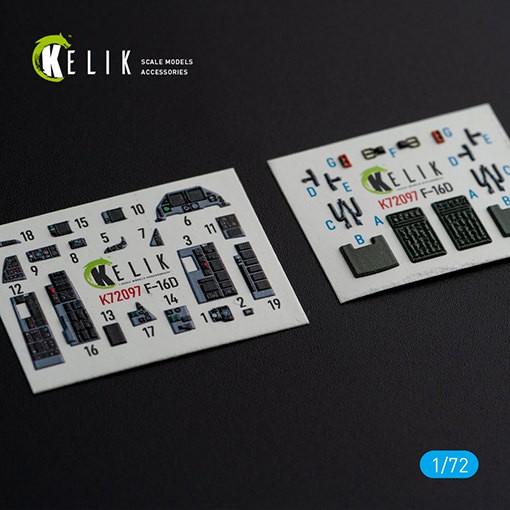 Reskit K72097 F-16D interior 3D decals (REV) 1/72