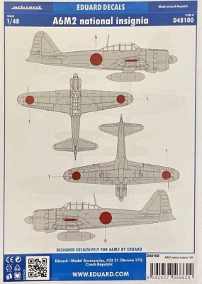 Eduard D48100 Decals A6M2 national insignia (EDU) 1/48