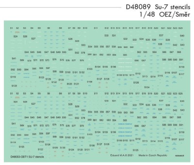 Eduard D48089 Decals Su-7 stencils (OEZ/SM?R) 1/48