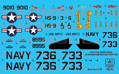 HAD 48245 Decal SH-3H SEAKING HS-9 'Sea Griffins' 1/48