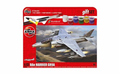 Airfix 55300A BAe Harrier GR.9 Starter Set includes 6 Acrylic paints, 2 brushes and poly cement 1/72