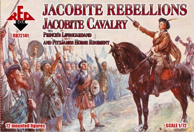 Red Box 72141 Jacobite Rebellion. Jacobite Cavalry. Prince's Lifeguard and FitzJames Horse Regiment 1/72