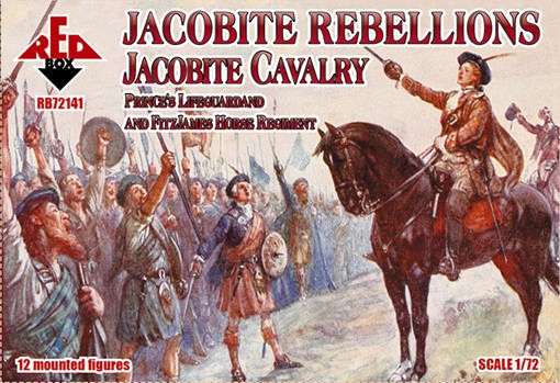 Red Box 72141 Jacobite Rebellion. Jacobite Cavalry. Prince's Lifeguard and FitzJames Horse Regiment 1/72