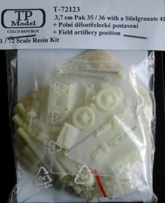 TP Model T-72123 3,7cm Pak 35/36+Stielgranate 41+Field Posit. 1/72