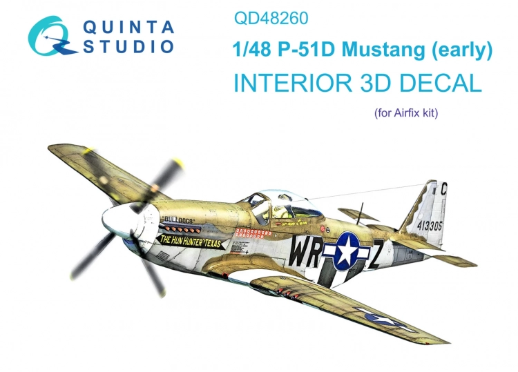 Quinta studio QD48260 P-51D Early (Airfix) 3D Декаль интерьера кабины 1/48