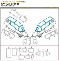 Metallic Details MDM4813 North-American/Rockwell OV-10D Bronco canopy paint masks (designed to be used with ICM kits) 1/48