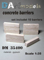 Dan Models 35400 Бетонные заграждения.набор для блокпоста. Материал - гипс. В наборе 10 шт неокрашенных бетонных заграждений.(вес180 грамм) 1/35