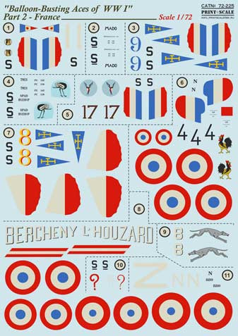 Print Scale 72-225 Balloon-Busting Aces of WW I Part 2 - France 1/72