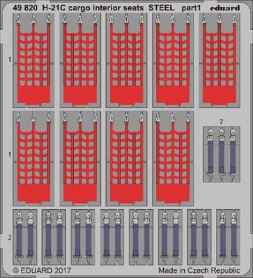 Eduard 49820 H-21C cargo interior seats STEEL 1/48